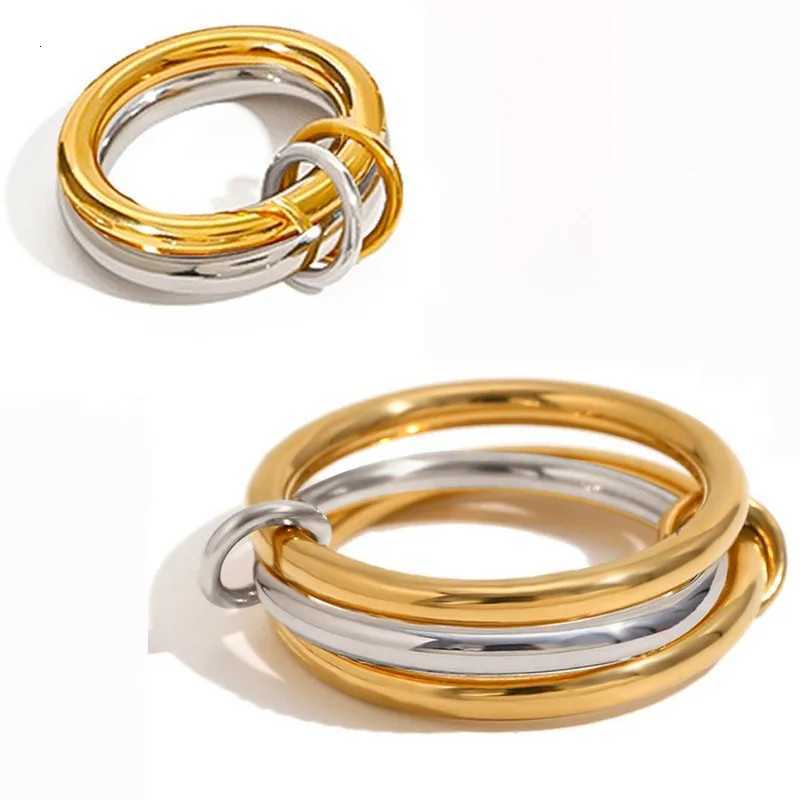 Multiple Layers Strand Loop Indext Finger Rings for Women Leadnickle Free Stainless Steel Gold Plated Ring 2025 Charm Jewelry Z251017