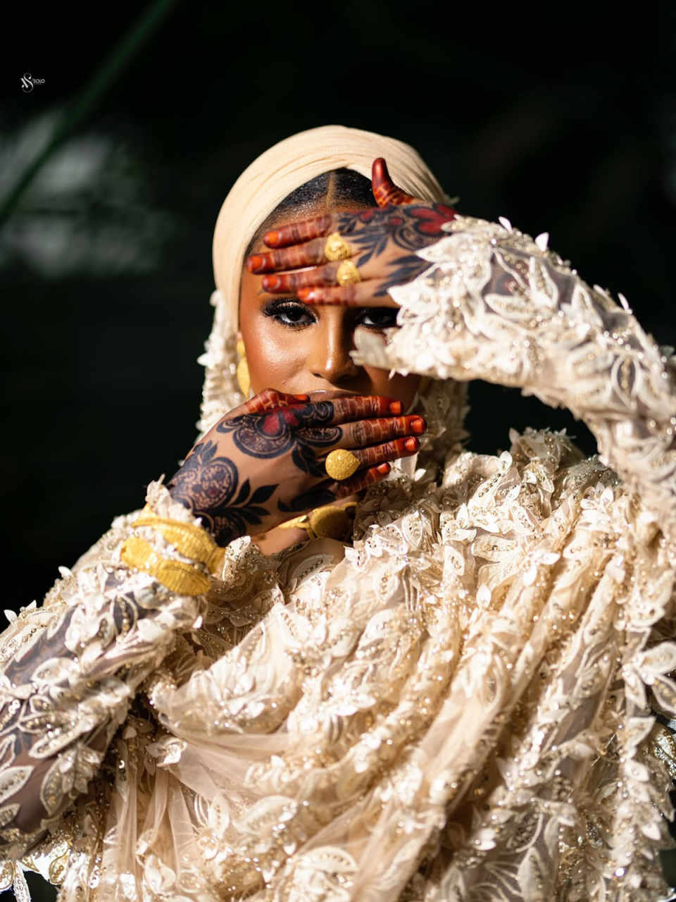 Arabic Style Wedding Dress High-Neck Bridal Gowns With Headscarf Dress Appliques 3D-Lace Vestina De Novia Plus Size Customized H252569