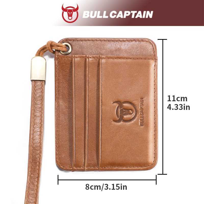 BULLCAPTAIN Slim Minimalist Front Pocket Wallet RFID Blocking Credit Card Holder Card Cases with ID Window for Men WomenW251017