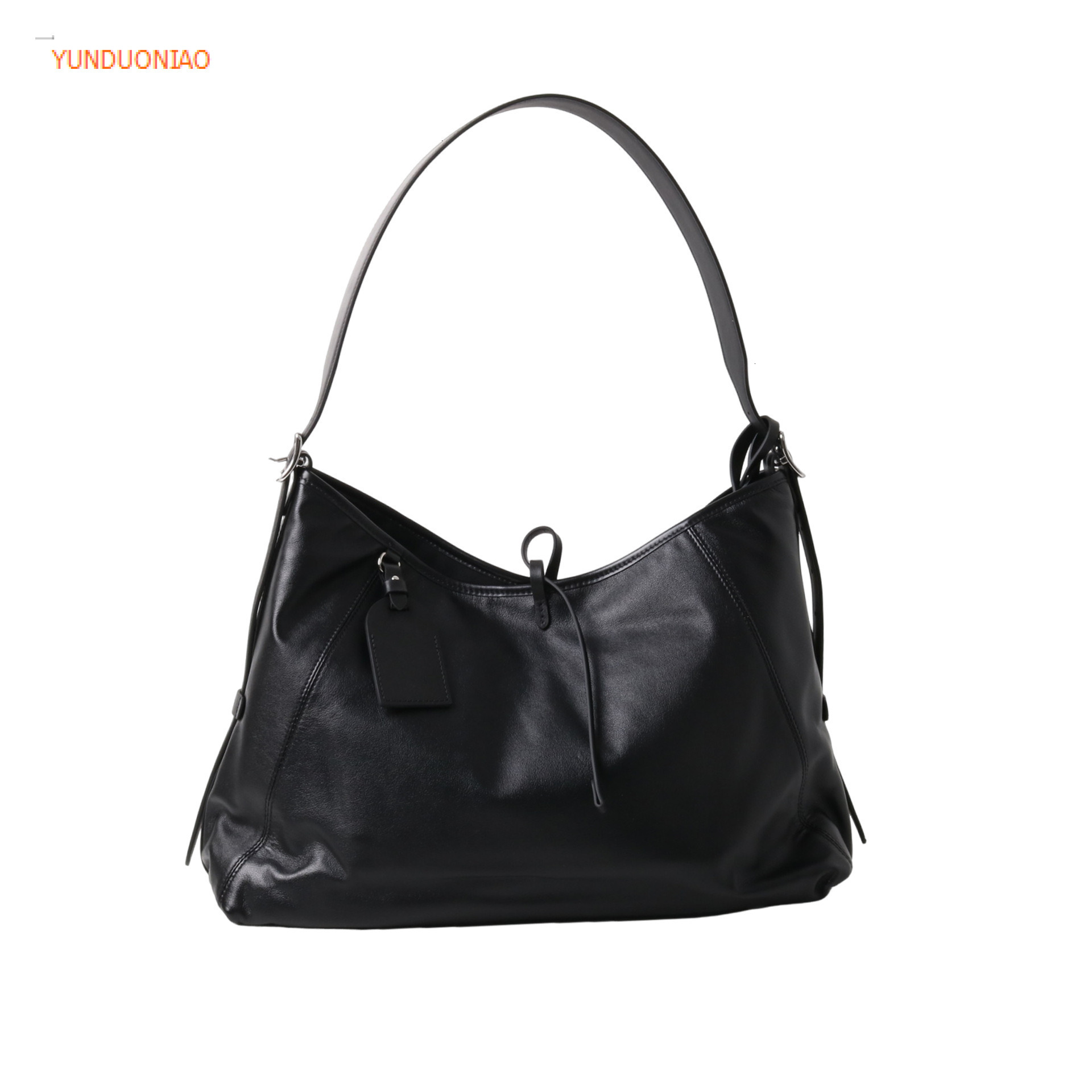 Autumn and winter new leather designer bag soft cowhide new black women's crossbody bag single item designer commuting luxury handbag