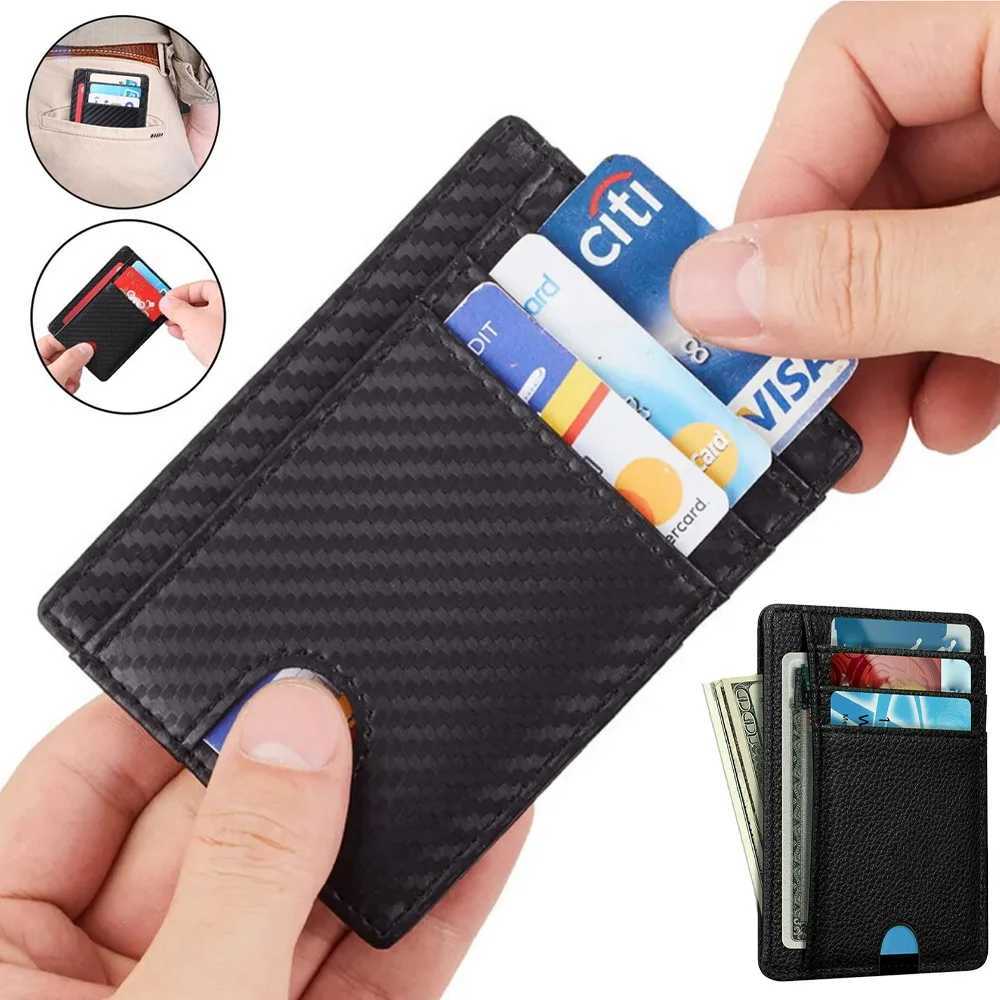 2024 Rfid Men Card Holder Wallets Pu Leather Customized Hasp Small Card Wallets Portable Slim Mini Wallet Business Male PursesW251017