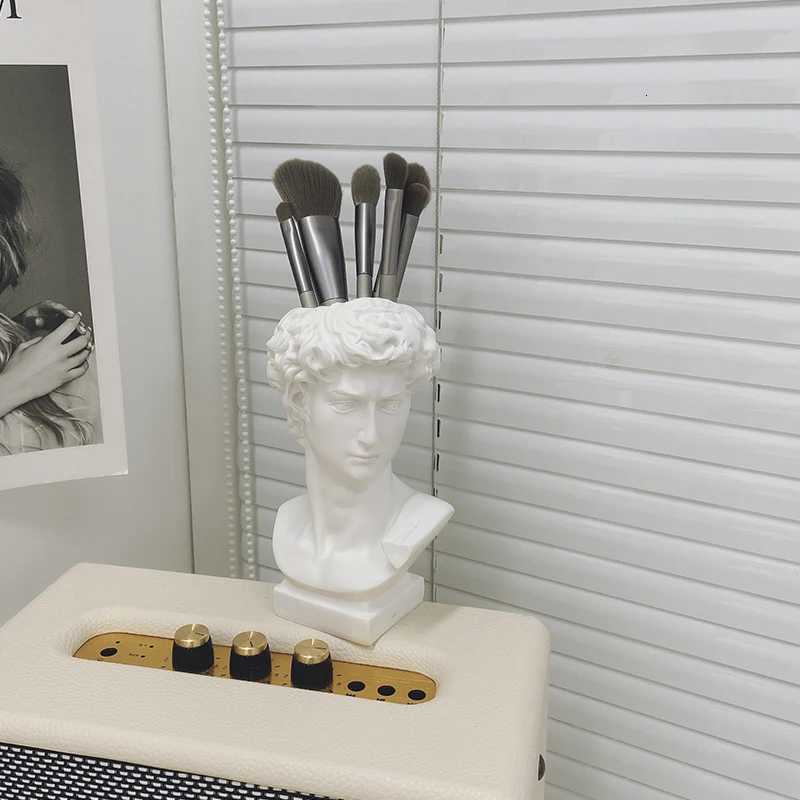 Nordic Creative Vase Home Decor Resin David Head Sculpture Portrait Statue Flower Pot Vases Art Craft Garden Room Decoration C251017