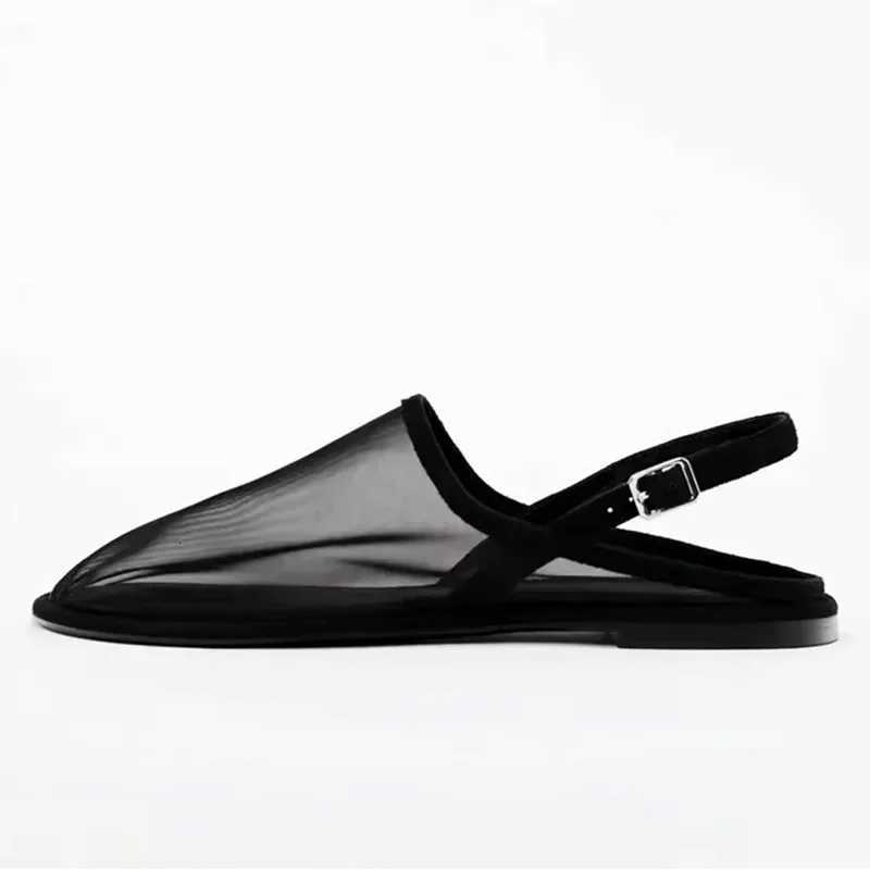 New Luxury Brand Designer Flat Sandals Women Fashion Back Trip Strap Sandalias Mesh Breathable Summer Casual Slides Mules Shoe Z251015