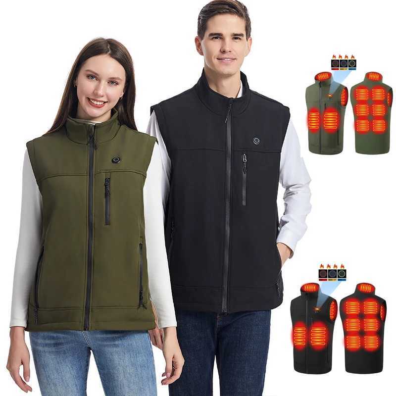 9 Areas Heated Vest Black heat vest Men Women Jacket battery powered motorcycle hunting heated vest outdoors H251017