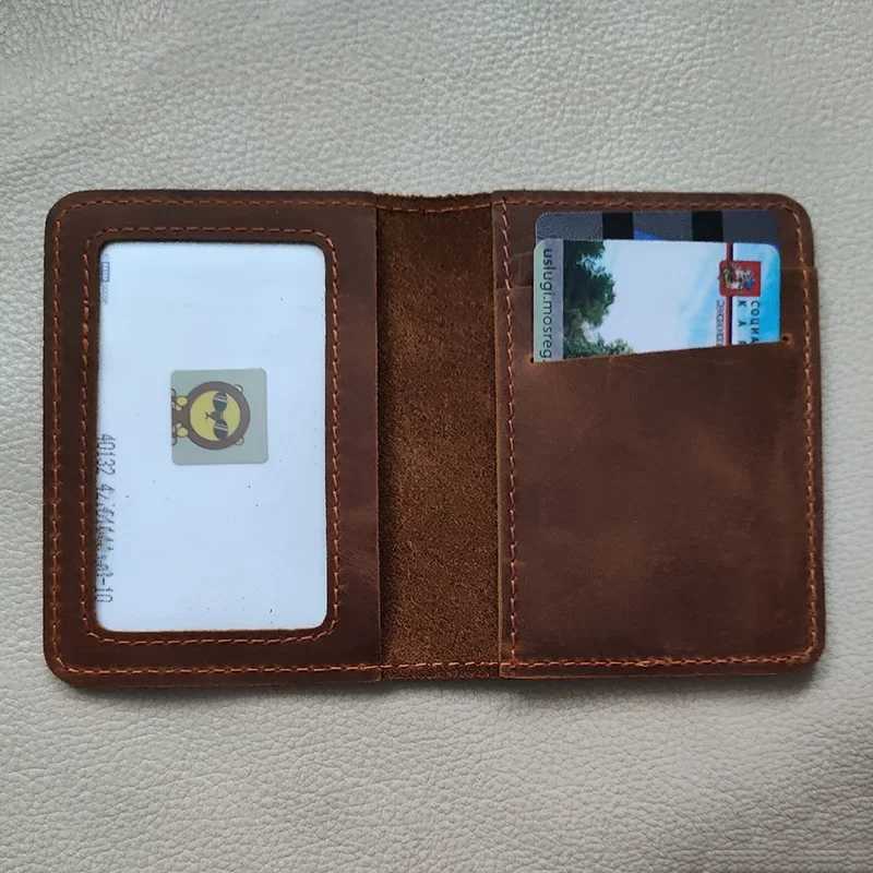 Handcraft Leather Credit Card Holder Vintage Small Wallet for Credit Cards Case and Driver License Vintage Style Gift for MenW251017
