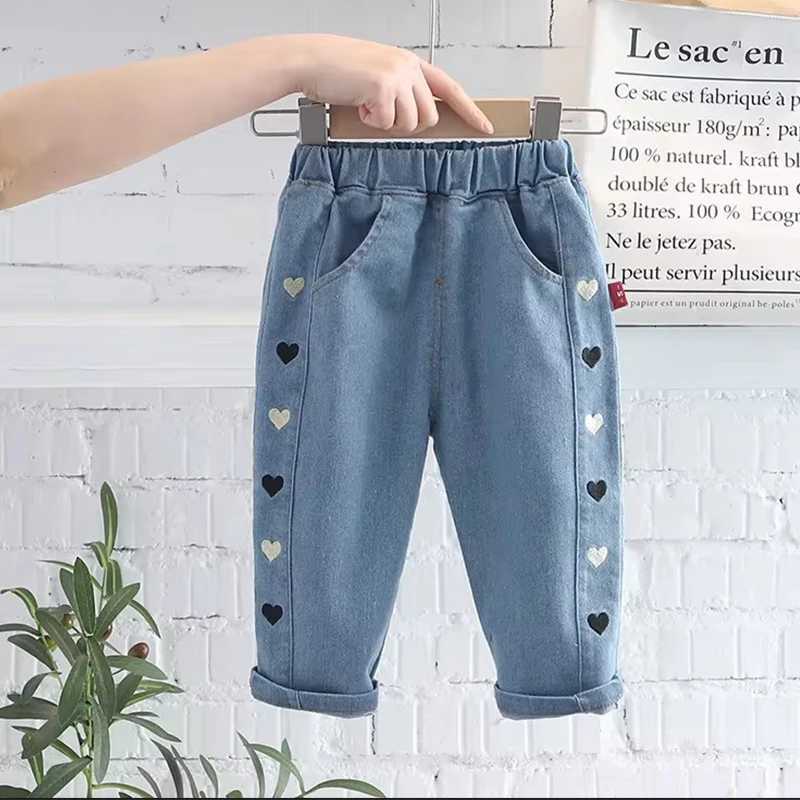 Spring Girls Jeans Pants Korean Fashion Flare Trousers Kids Casual Pants Autumn Children Trousers 12 3 4 5Yrs Toddler Girl PantsT251017