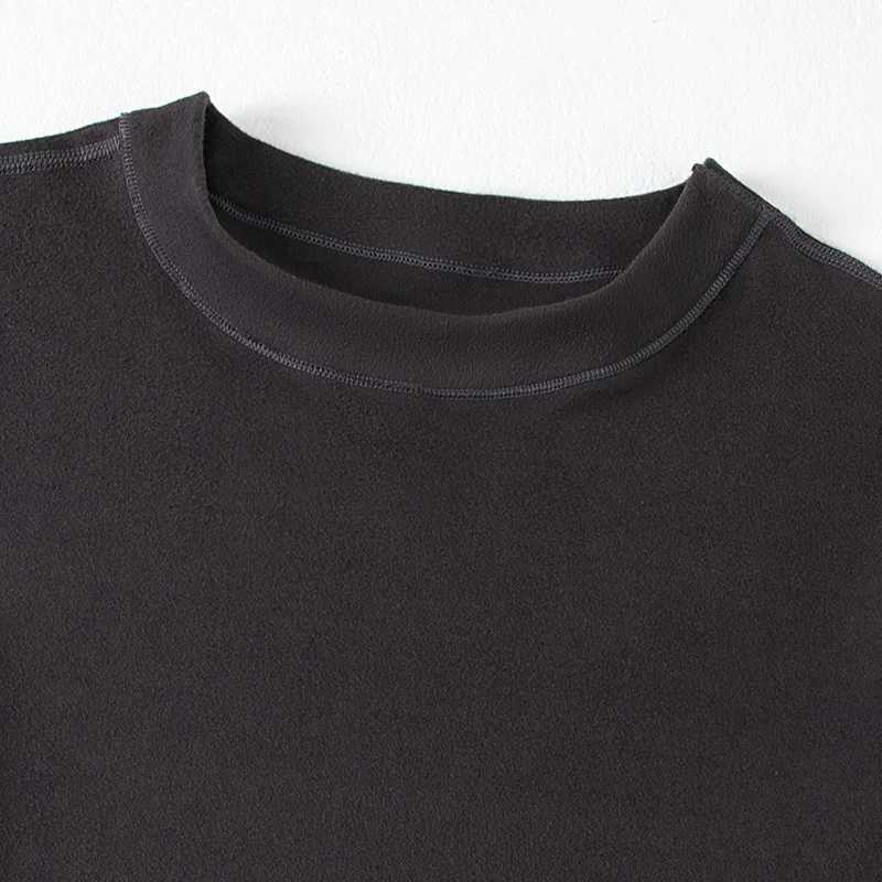 2piece AutumnWinter Mens Classic Fashion Basic Warm Underwear Set Loose Large Half High Collar Top Elastic Waist Pants H251017