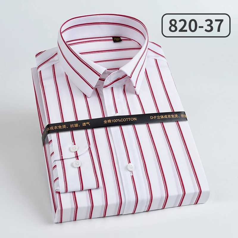 100S Mens Pure Cotton Mens Vertical Striped Dress Shirts Casual Long Sleeve Buttondown Non Iron Cotton Shirt J251017
