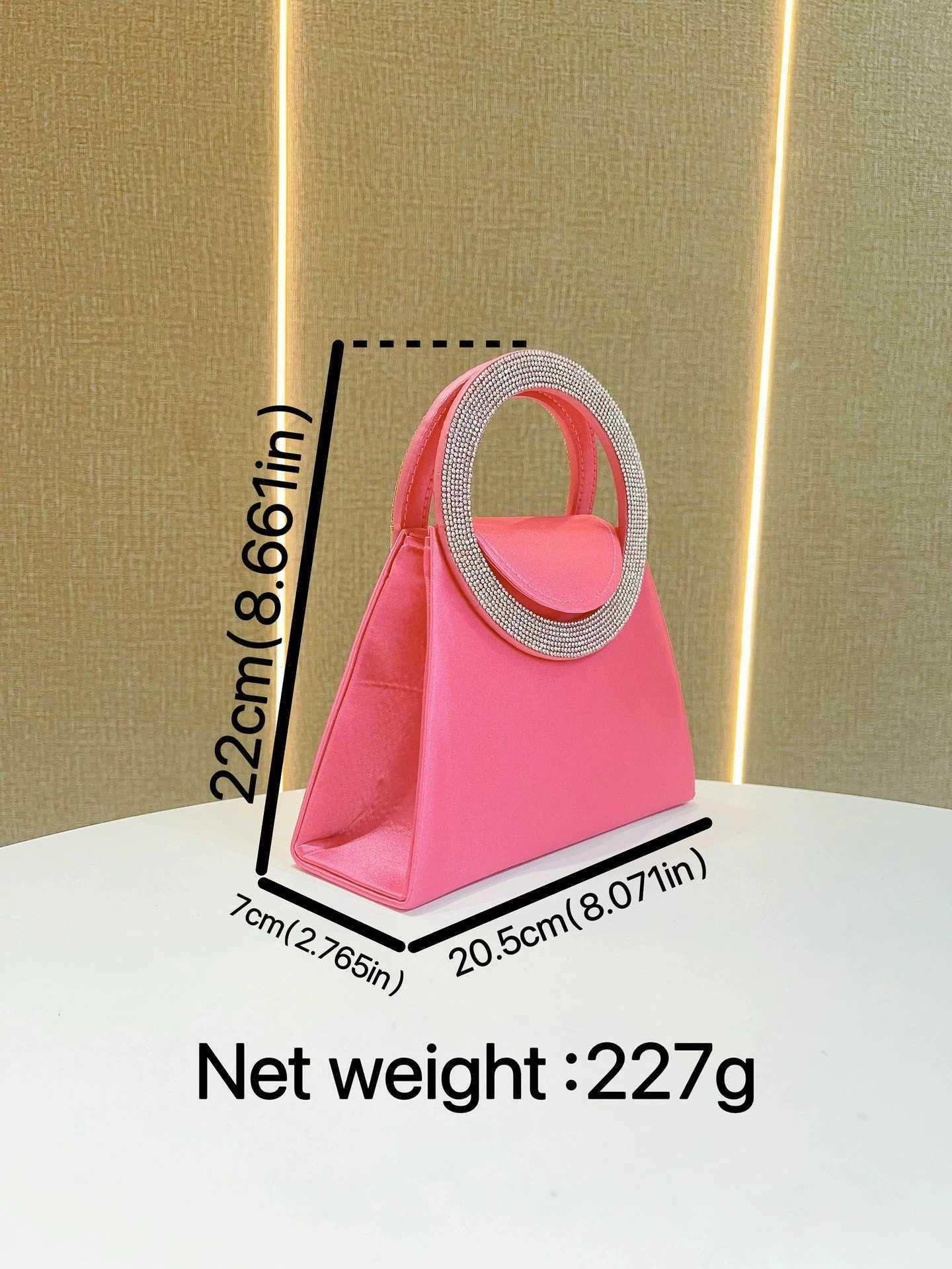 Luxury Diamond Satin Lining Evening Bag Cross Body Chain Trapezoidal Purse with Sparkling Rhinestone Clutch Tote for Daily Use Z251017