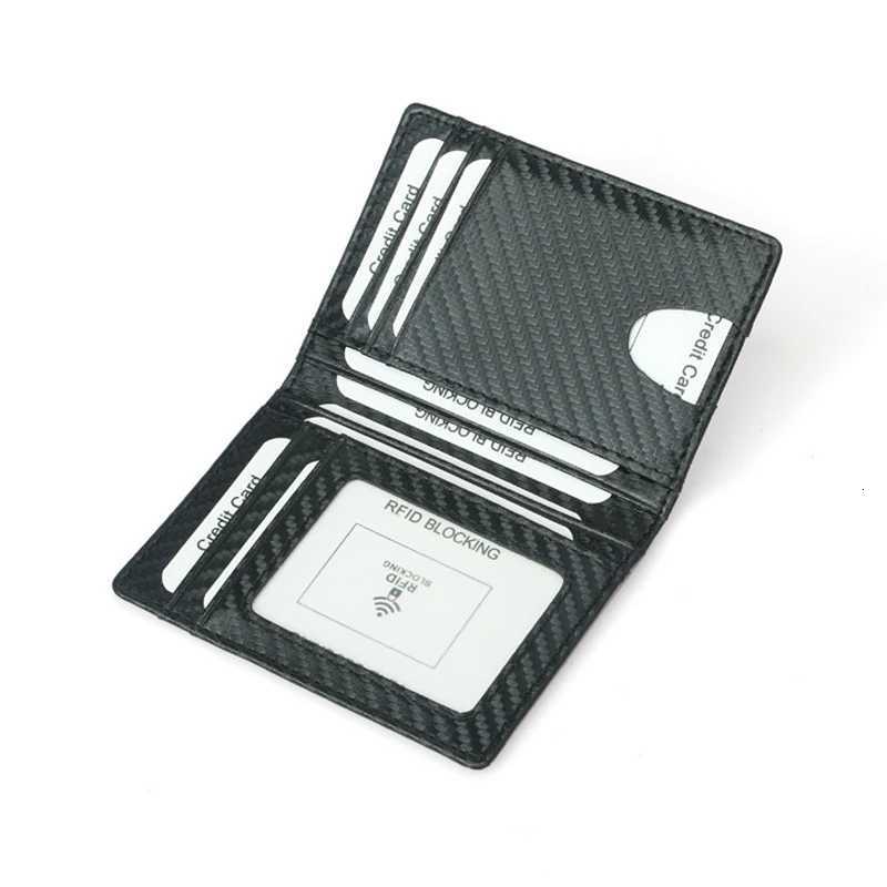 YUECIMIE Black Carbon Fiber Thin Credit Card Holder Slim RFID Wallets Pu Leather Driver License Cover Holder For Men Card WalletW251017