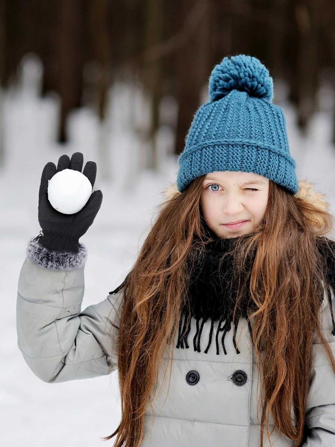 2 Pair Winter Ski Gloves for Adult Women Men Waterproof Faux Fur Warm Windproof Snow Gloves for Skiing Anti Slip Z251017