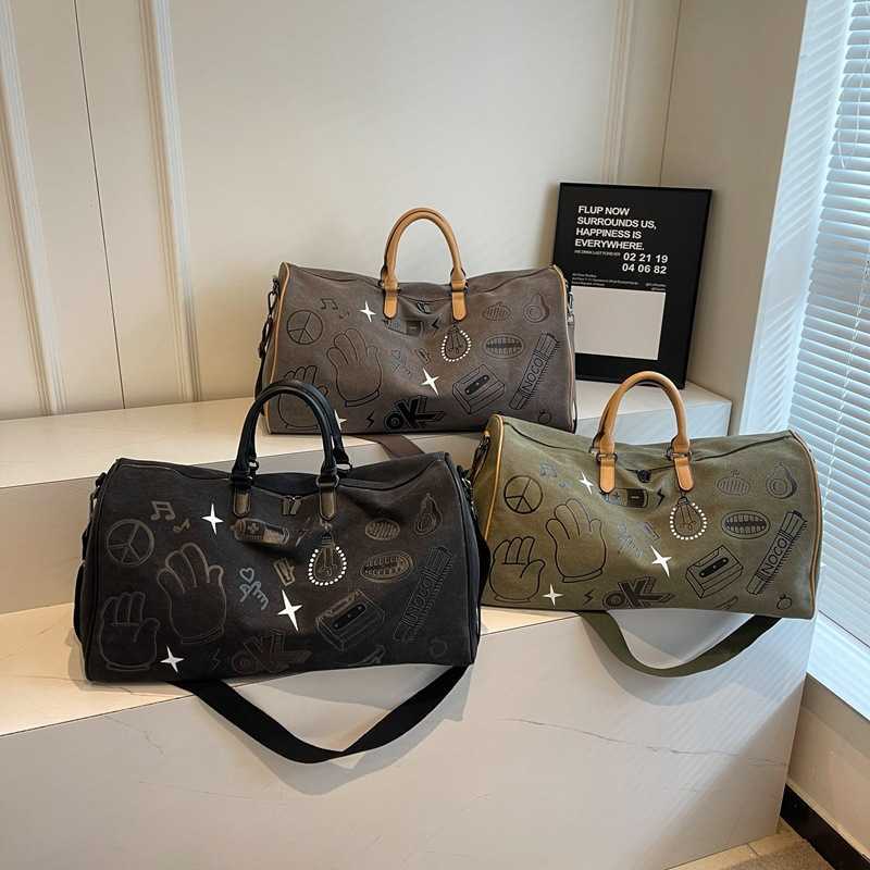 New Fashion Large Capacity Handheld Travel Bag Commuting Short Distance Lightweight Crossbody Bag Printed Business Outdoor Shoulder Bag 250415