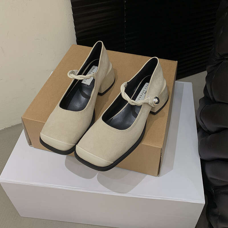Women's 2025 New Spring Designer Shoe French Elegant Chunky Heel Mary Jane, Versatile Gentle Single Shoes for Evening Occasions