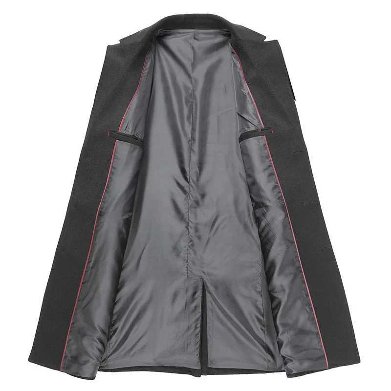 Mens Woolen Coat Winter Solid Color Singlebreasted Pocket Camel Male Long Trench Coat Mens Overcoat J251017