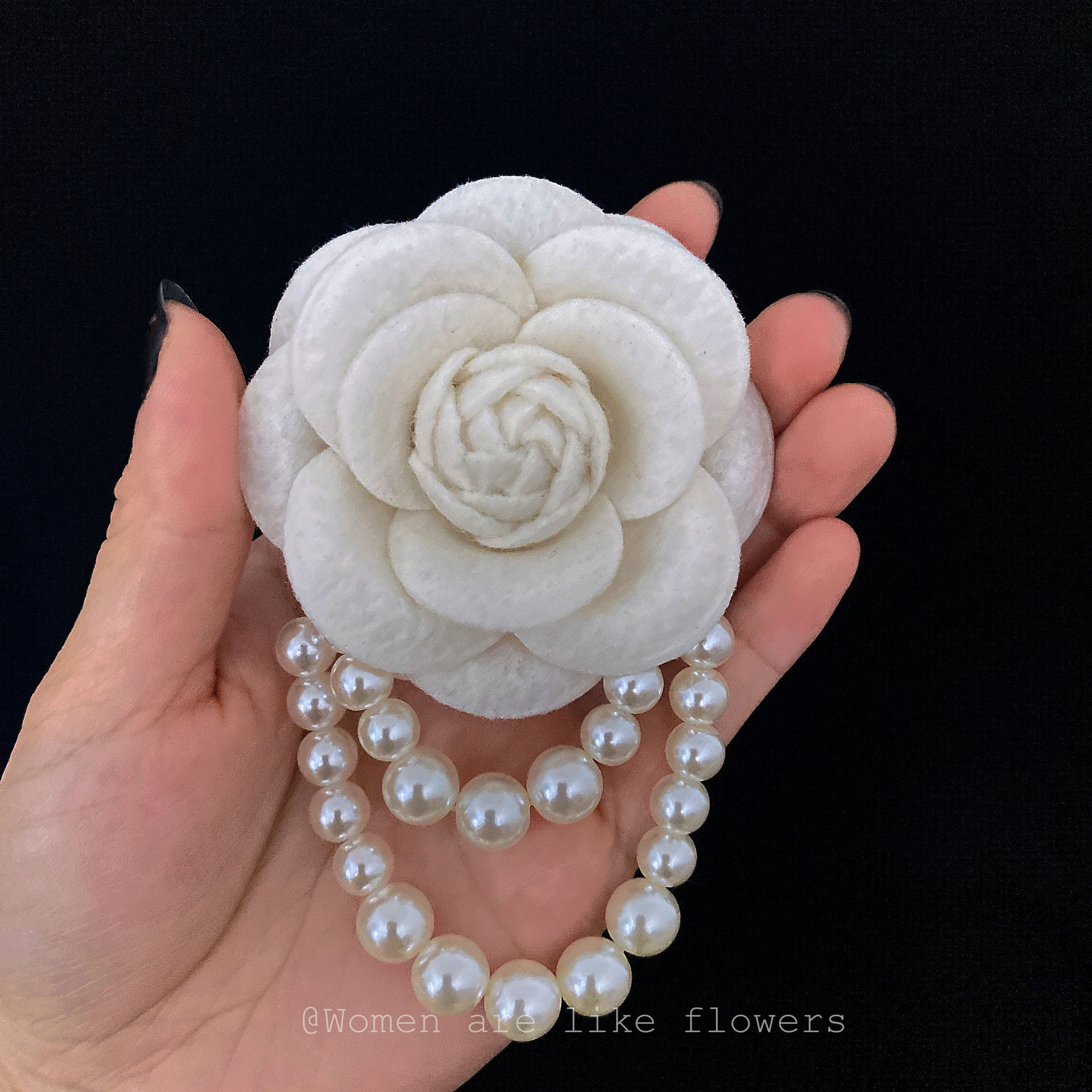 designer brooch korean style camellia highend faux wool pearl blazer versatile fabric rose brooch