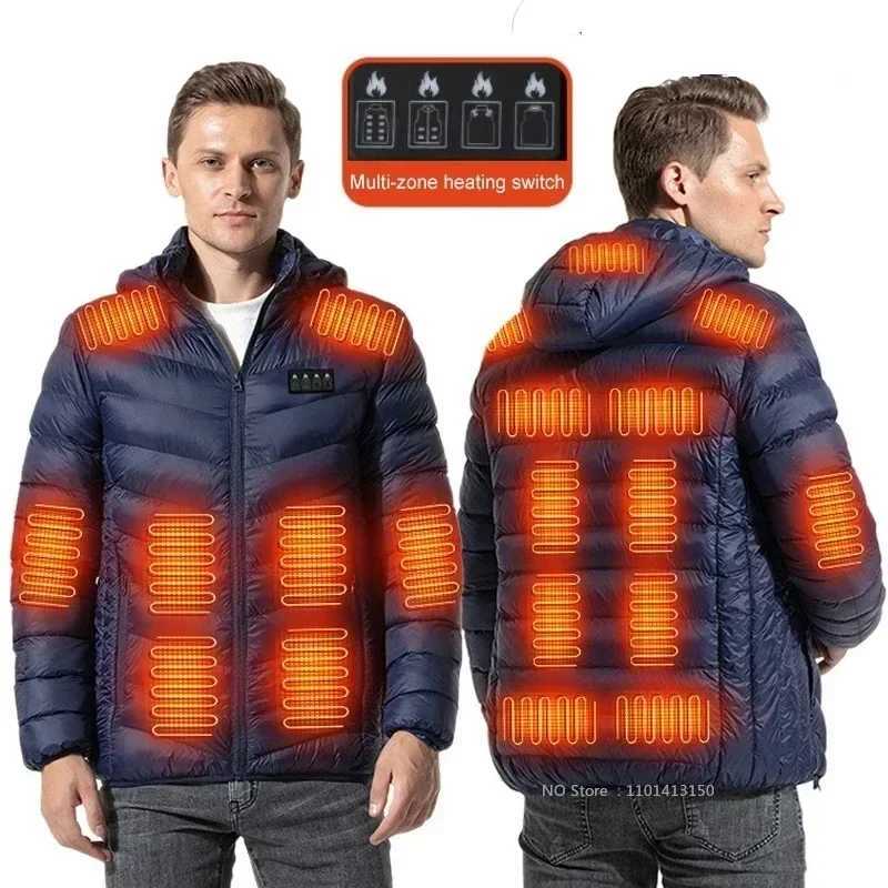 USB Heating Jackets Men Winter Warm Heated Parkas 23 Zones Electric Heated Jackets Waterproof Warm Jacket Coat Plus Size shsl H251017