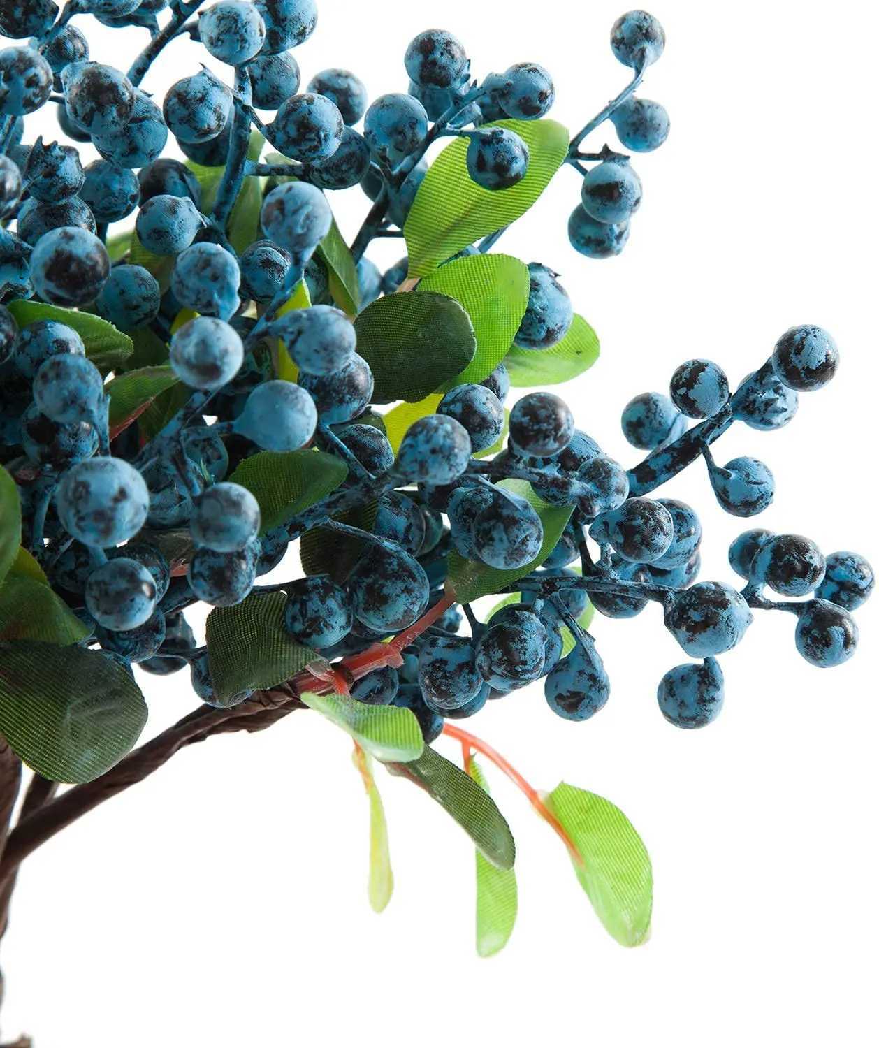 10PCS Artificial Flowers Blue Berry Stems 98inch Blueberry Floral Arrangement Bouquet Filler for Home Wedding Party Decoration C251017