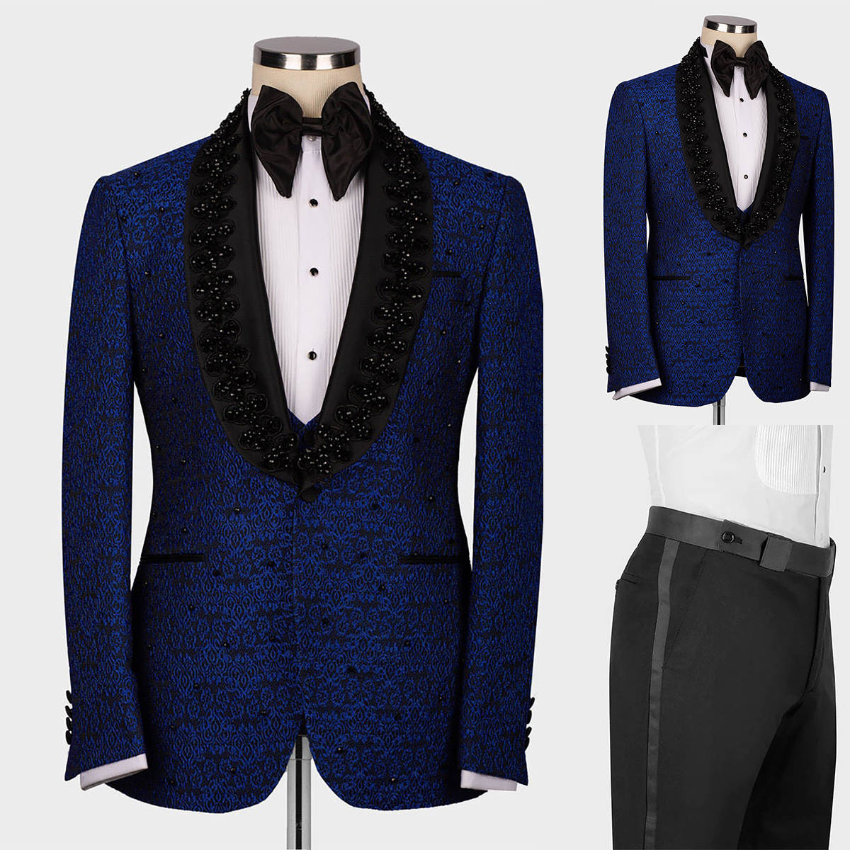 Classic Jacquard Wedding Men's Suit New Gentleman Tailor-Made Groom 2-Pieces Coat Vest Formal Occasions Singer Size Customized