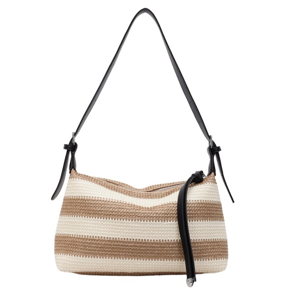 Versatile Bucket Bag with Bold Striping - Durable & Roomy Travel Companion