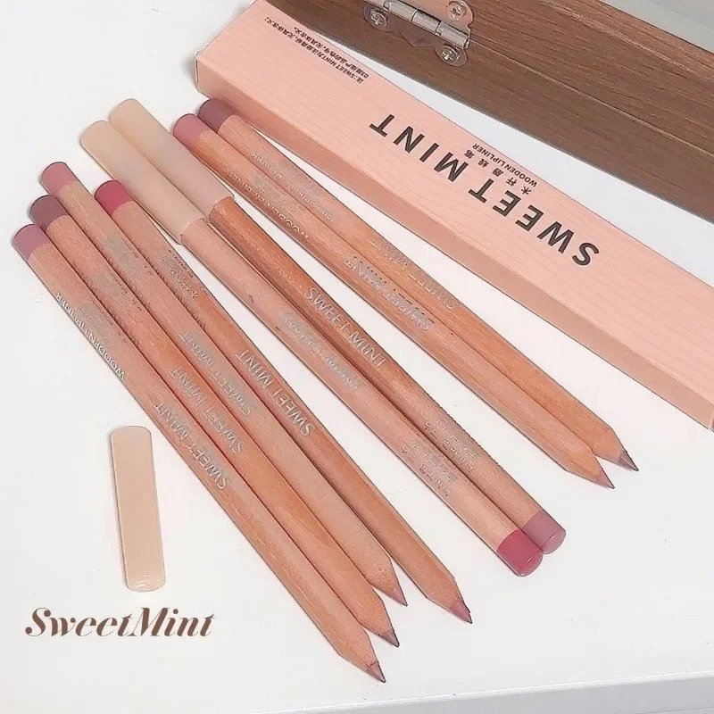 Rose Pink Lip Liner Matte Long Lasting Natural Lipliner Pencil Wooden Pole Nude Brown Lip Liner Lipstick Lips Contour Makeup 251014