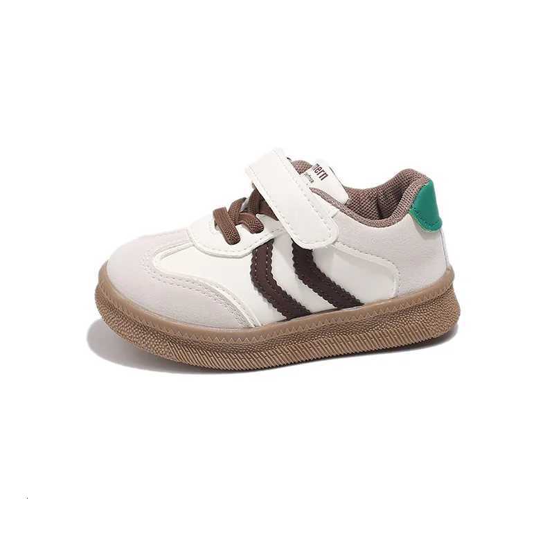Super Childrens Flat Casual Shoes Students Shallow Stripes Girls Sneakers Leather Kids Shoes for Boys Patchwork Footwear H07221T251017