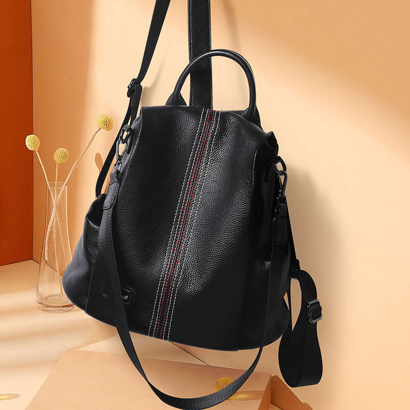 Luxury Bag Women's Genuine New Designer Versatile Soft Leather Fashion S Bag Large Capacity Travel Backpack