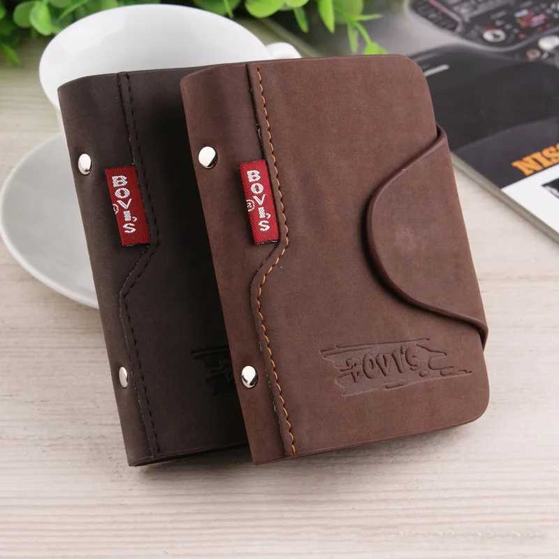 BOVIS Vintage Credit Card Holder Luxury Leather 20 Card Slot Business ID Card Holder Classical style Men Card Wallet RfidW251017