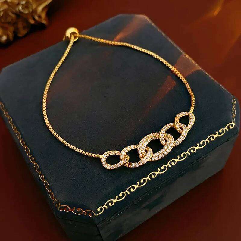 Rhinestone Pull Out Bracelets New For Women Korean Temperament Delicate Fashion Bracelet Advanced Versatile Hand Jewelry