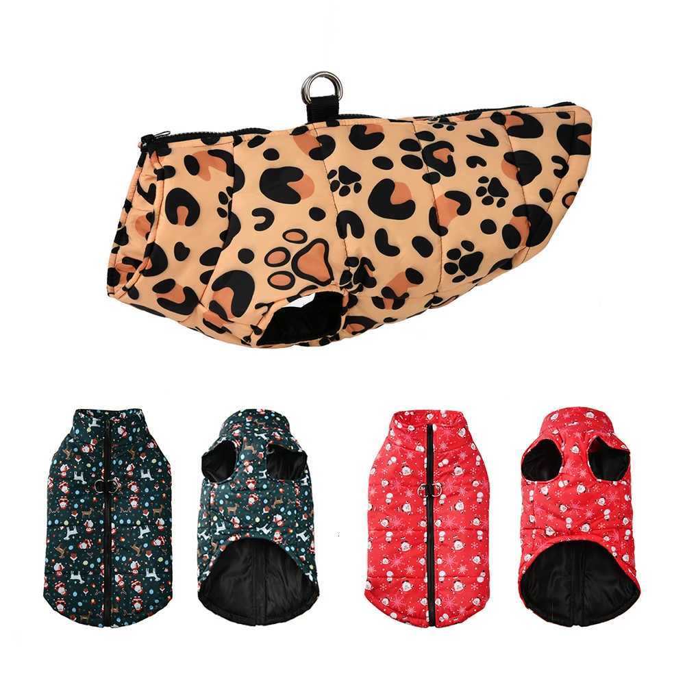 Winter Pet Clothes Waterproof Jacket Coat For Small Medium Dogs Cats Leopard Puppy Costumes With DRing Chihuahua French BulldogW251017
