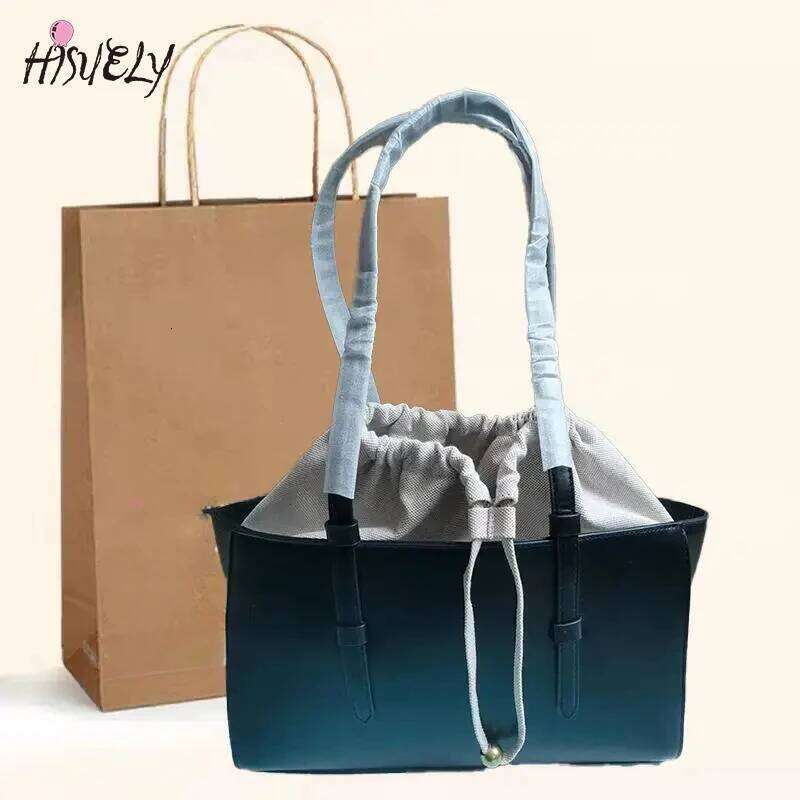 New Leisure Handheld Shoulder Quality PU Leather Women Versatile Drawstring Closed Top Handle Bags Female Crossbody Bag