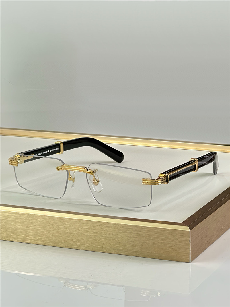 New fashion design square optical eyewear 0485O metal frame rimless lens simple and popular shape business style high-end glasses with box