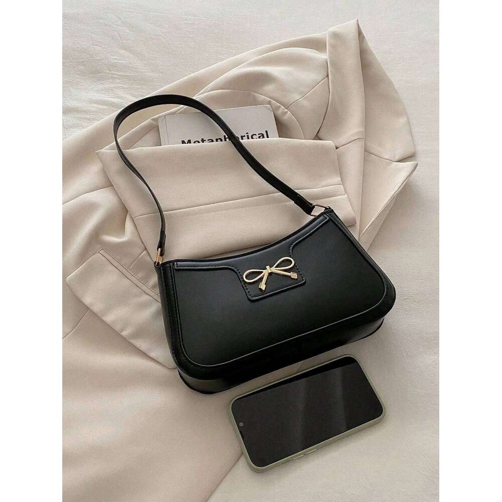 Women Handbag, New Autumn/Winter Commuting Shoulder Under-Arm Bag, Korean Fashion Crossbody Bag With Bow Decoration