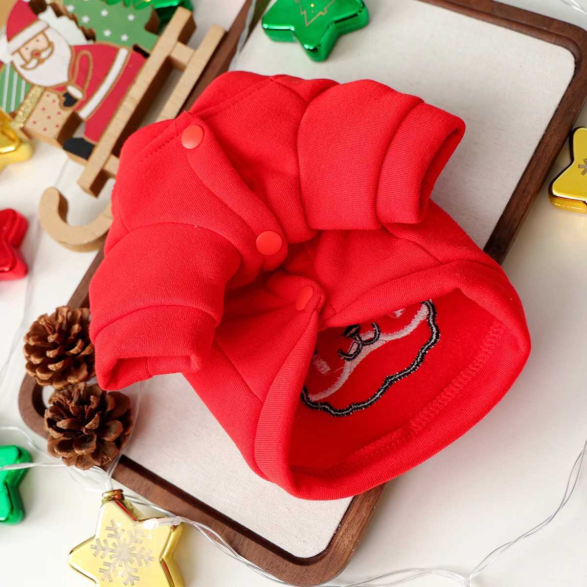 Jingle Sweater Elk Pet Dog Cat Clothes Autumn and Winter Christmas Cardigan Can Be Towed Red CardiganW251017