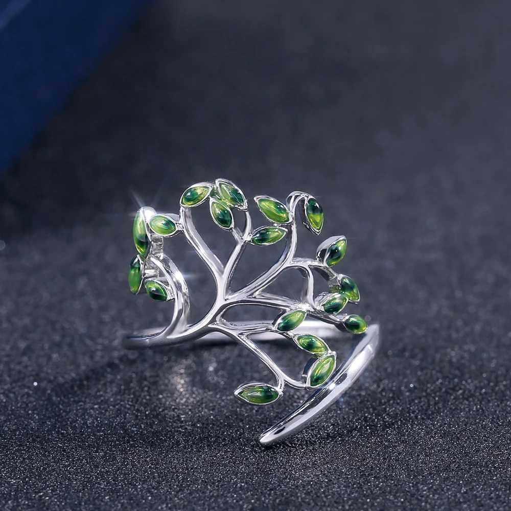 Huitan Live Tree Shaped Cocktail Party Women Ring Fresh Stylish Birthday Pleased Gift For Women Fashion Adjustable Open RingsW251017