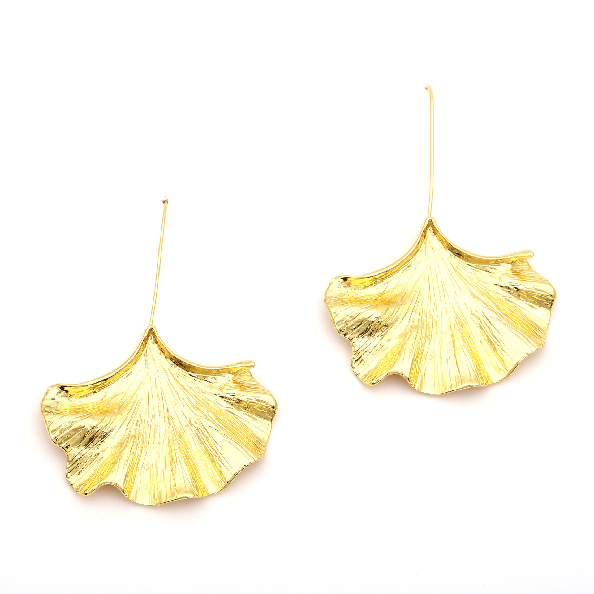 Earrings designer Fashion Elegant Exaggerated Simple Creative Metal Texture Ginkgo Leaf Alloy Earrings gift for girls free shipping