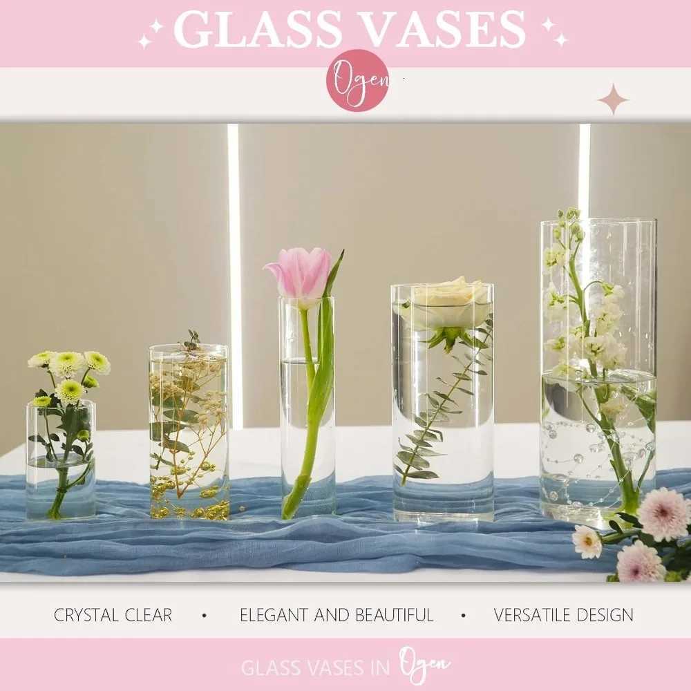 Set of 60 Clear Glass Cylinder Vases for Elegant Centerpieces Small Decorative Flower Vases for Home Table Decor C251017