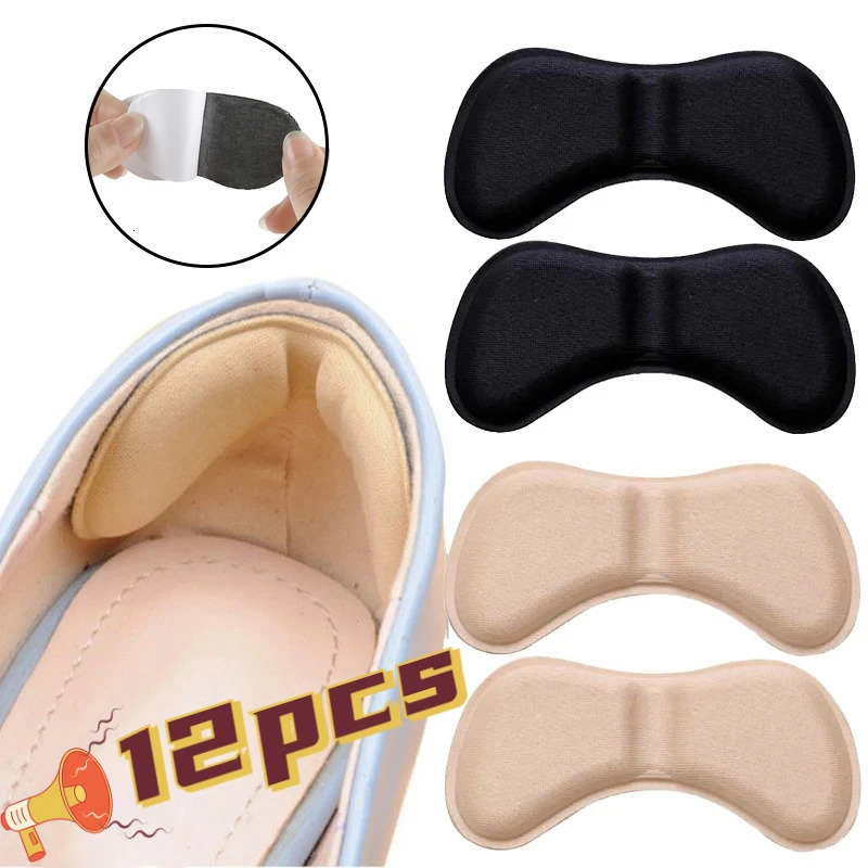 12 Pcs Heel Insoles Patch Pain Relief Antiwear Cushion Pads Feet Care Heel Protector Adhesive Back Sticker Shoes Insert Insole 251011