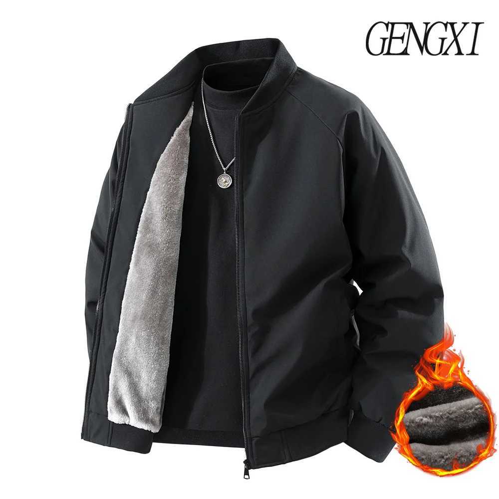 Winter New Arrival Baseball Collar FleeceLined Jacket Casual Mens Windproof Warm Pilot Jacket Minimalist Fashion Menswear J251017