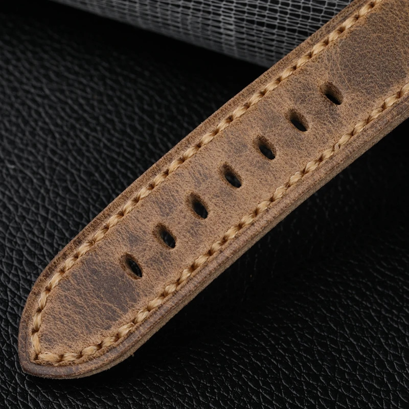 Handmade Leather Watchband 20 21 22 23 24 26MM Folded In Half to Make Soft Top Layer Calfskin Strap Retro Style For PAM111 251016
