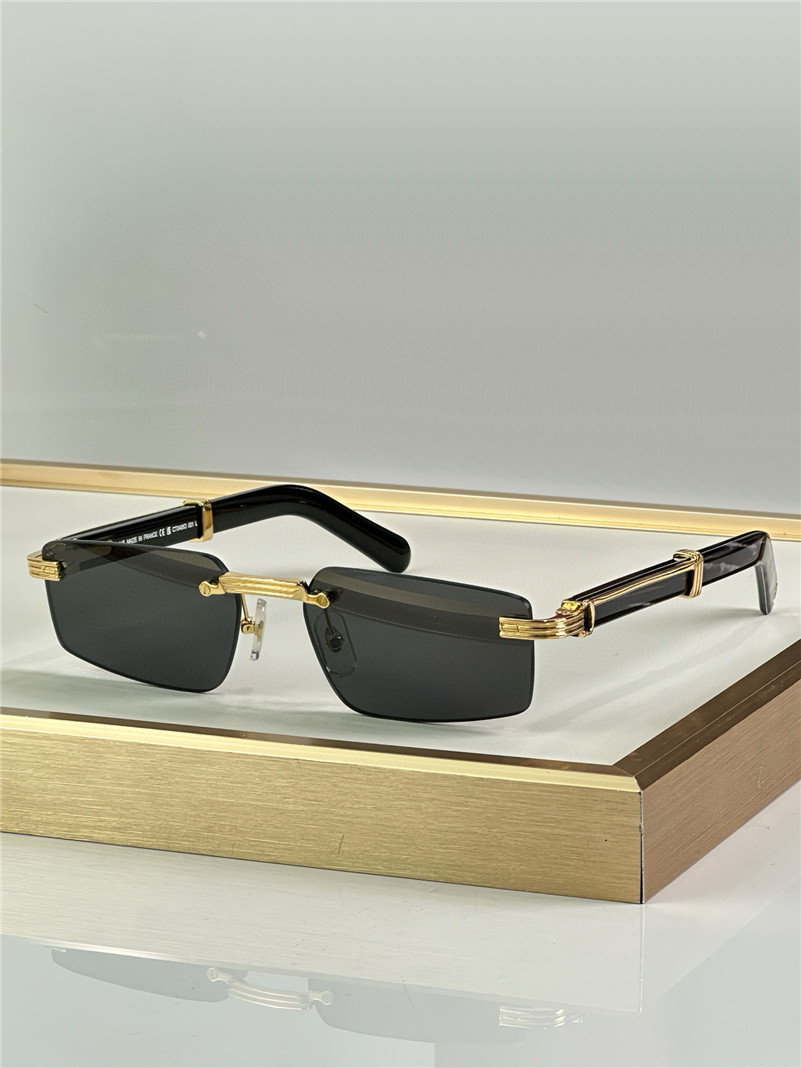 New fashion design square sunglasses 0485O metal frame rimless lens simple and popular style high end outdoor UV400 protection glasses