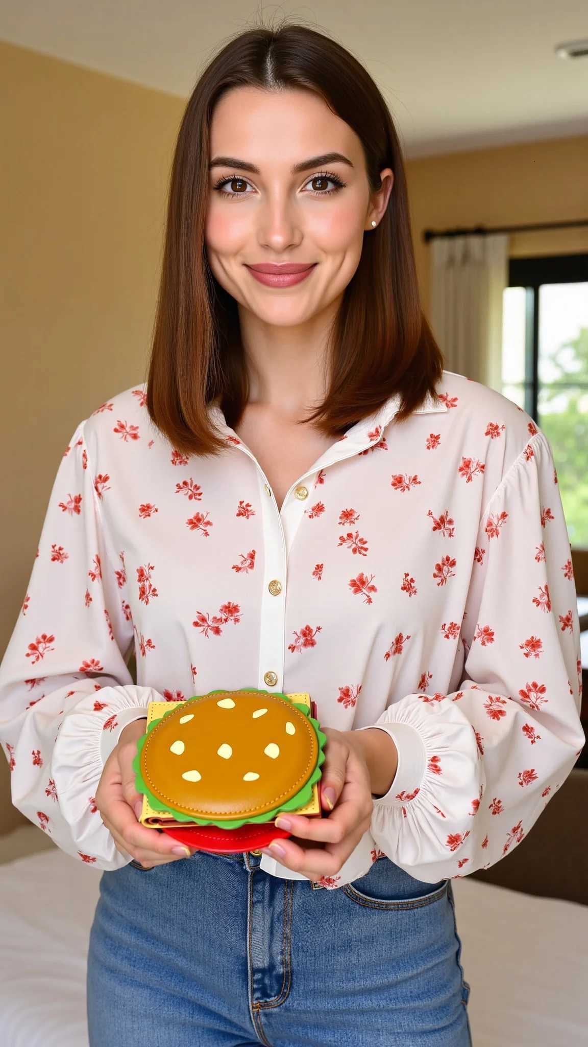 Fun Hamburger Shaped Wallet Krabby Patty Style Card Case Unisex RFID Blocking AntiTheft Design Thin PU Leather BillfoldW251017