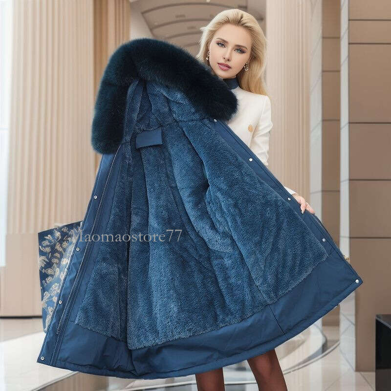 Women's Thickened Waisted Mid-Length Warm Loose Down Cotton Jacket Coat