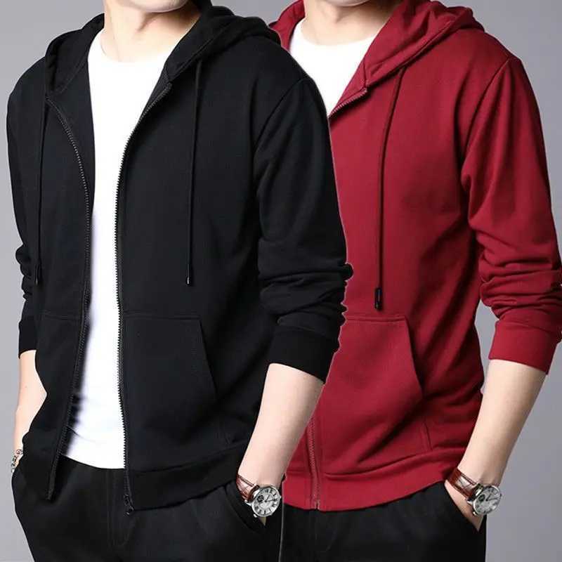 Youth Mens Thermal Hooded Sweatshirt Winter Thickened Zip Front Jacket Big Tall Fleece Hoodie Outerwear for Teenagers Z251017