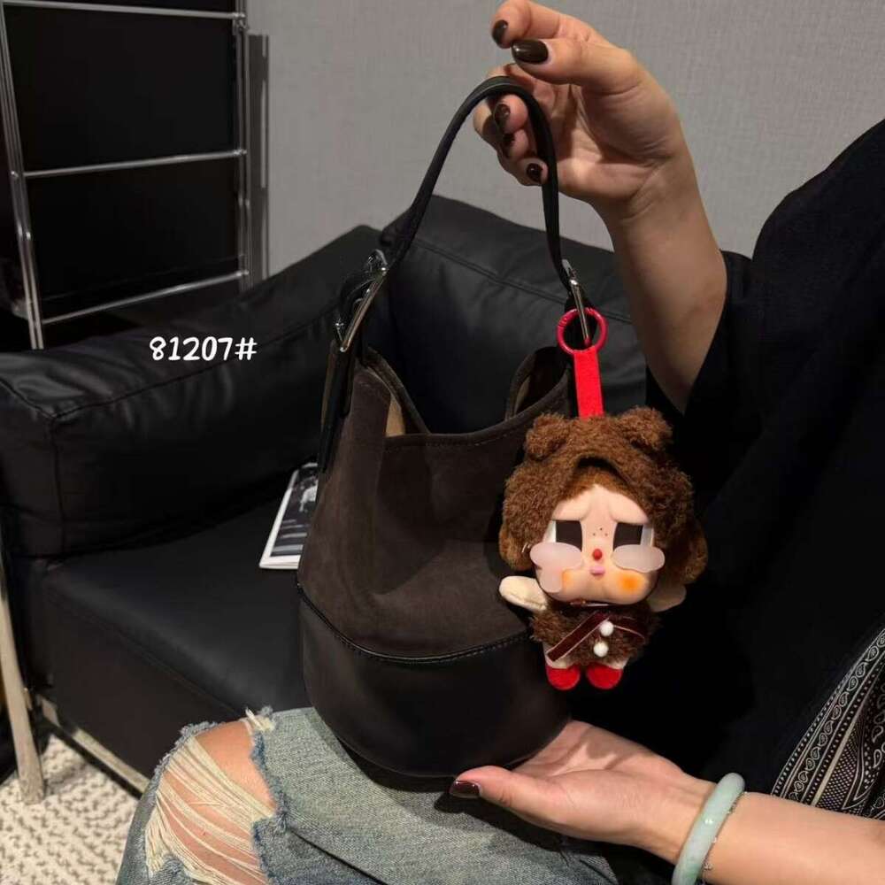 Suede Color Block Bucket For Women Autumn Winter New Large Capacity Fashion Versatile Shoulder Crossbody Bag High Quality