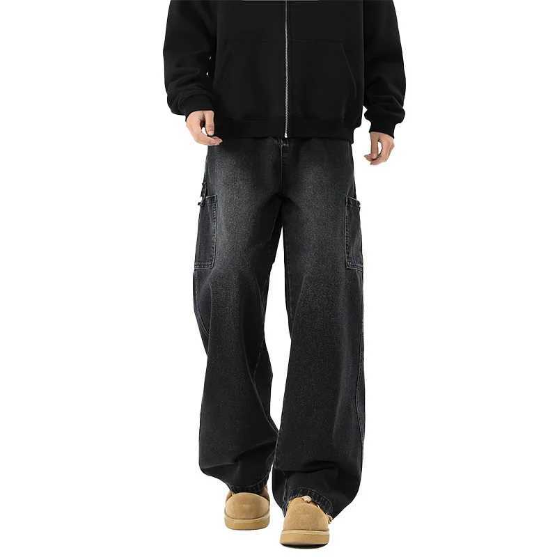 2025 1 Style Vintage Fashion Mens Casual Trendy Straight Wide Leg Washed Denim Trousers Male Cargo Jeans Pants Clothes1 Y251105