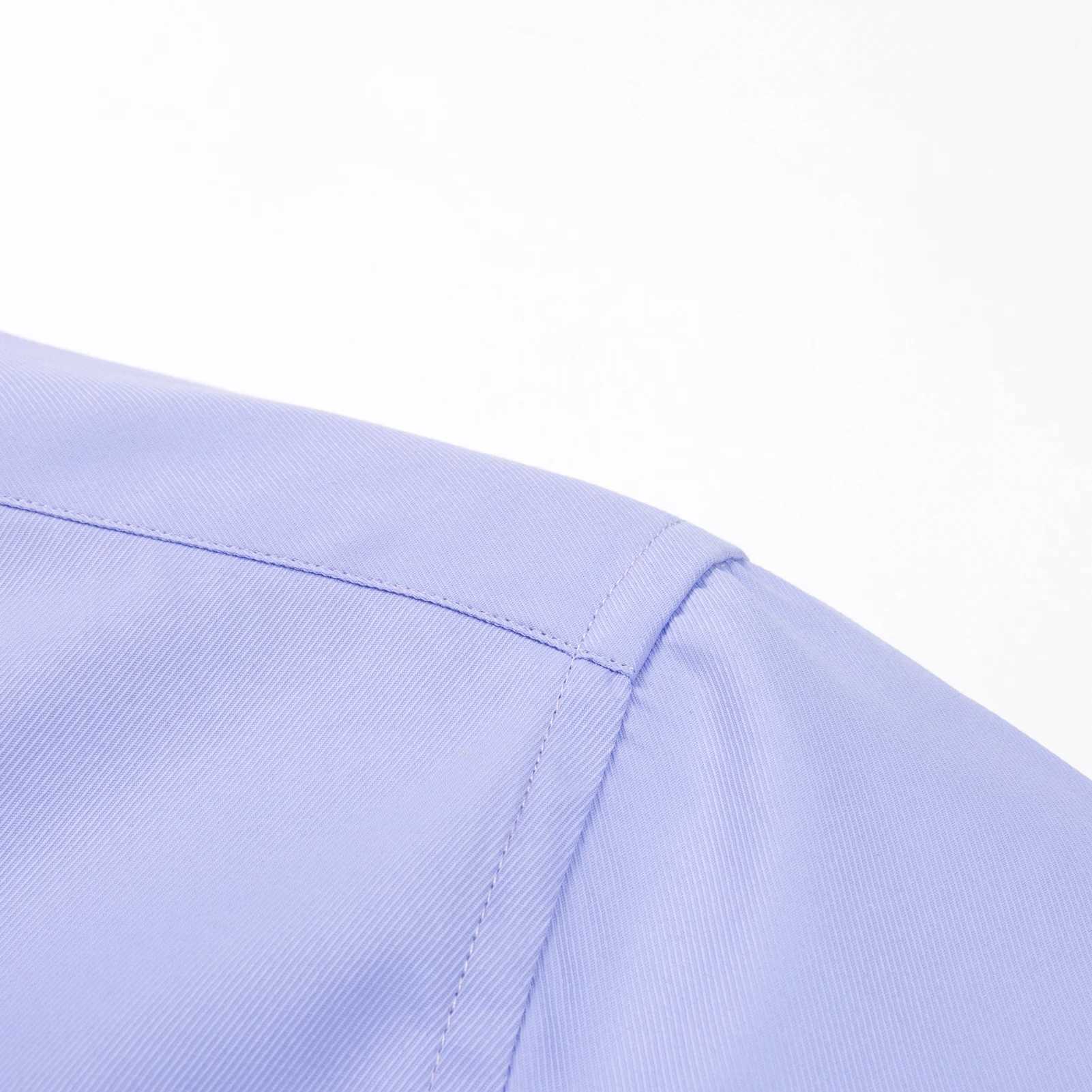 Mens Classic Contrast Stitching Front Placket Dress Shirts SemiFormal Long Sleeve Regularfit Social Business Office Shirt J251017