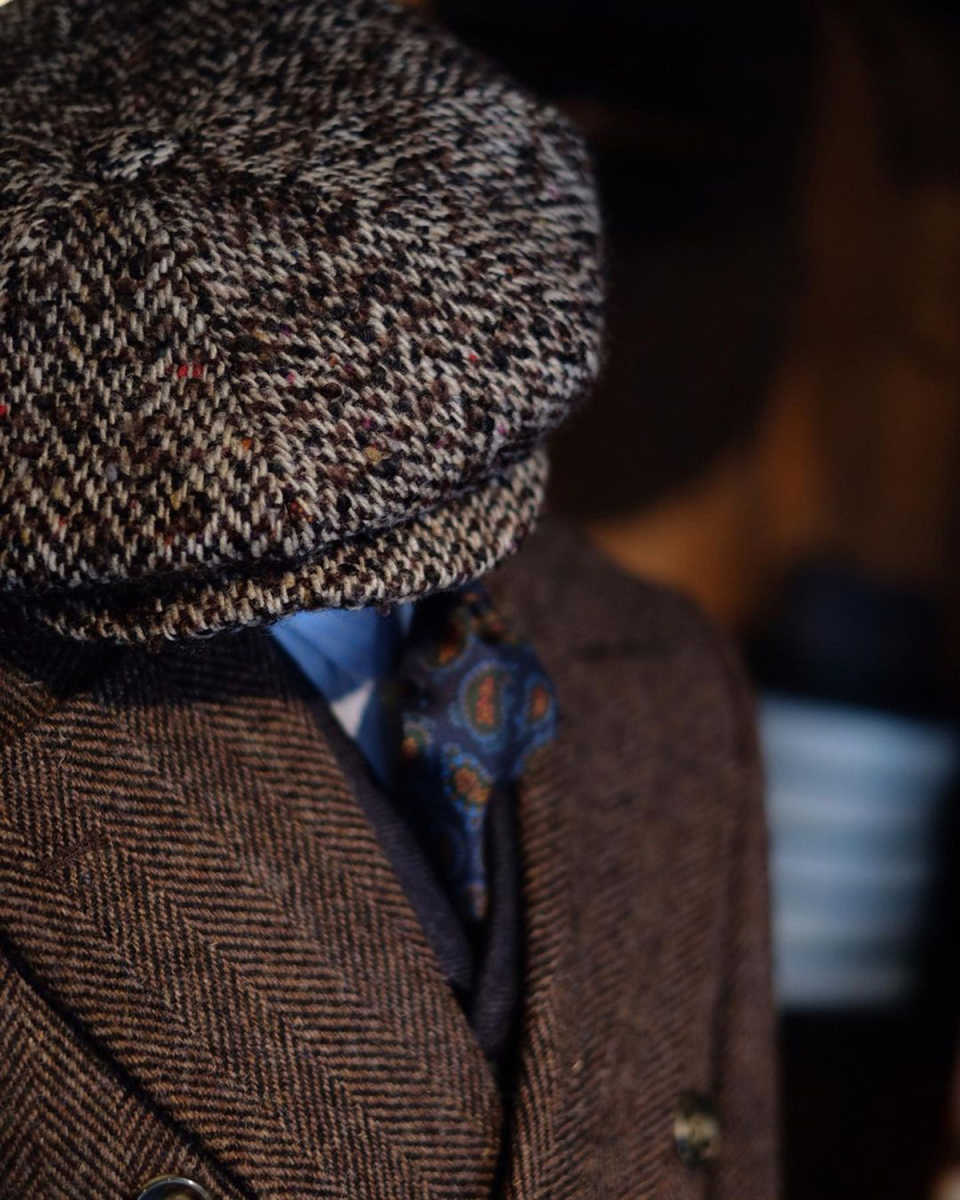 Customized Men Overcoat Suits Herringbone Wool Blend Double Breasted Long Coat Regular Fit Winter Groom Formal Wear