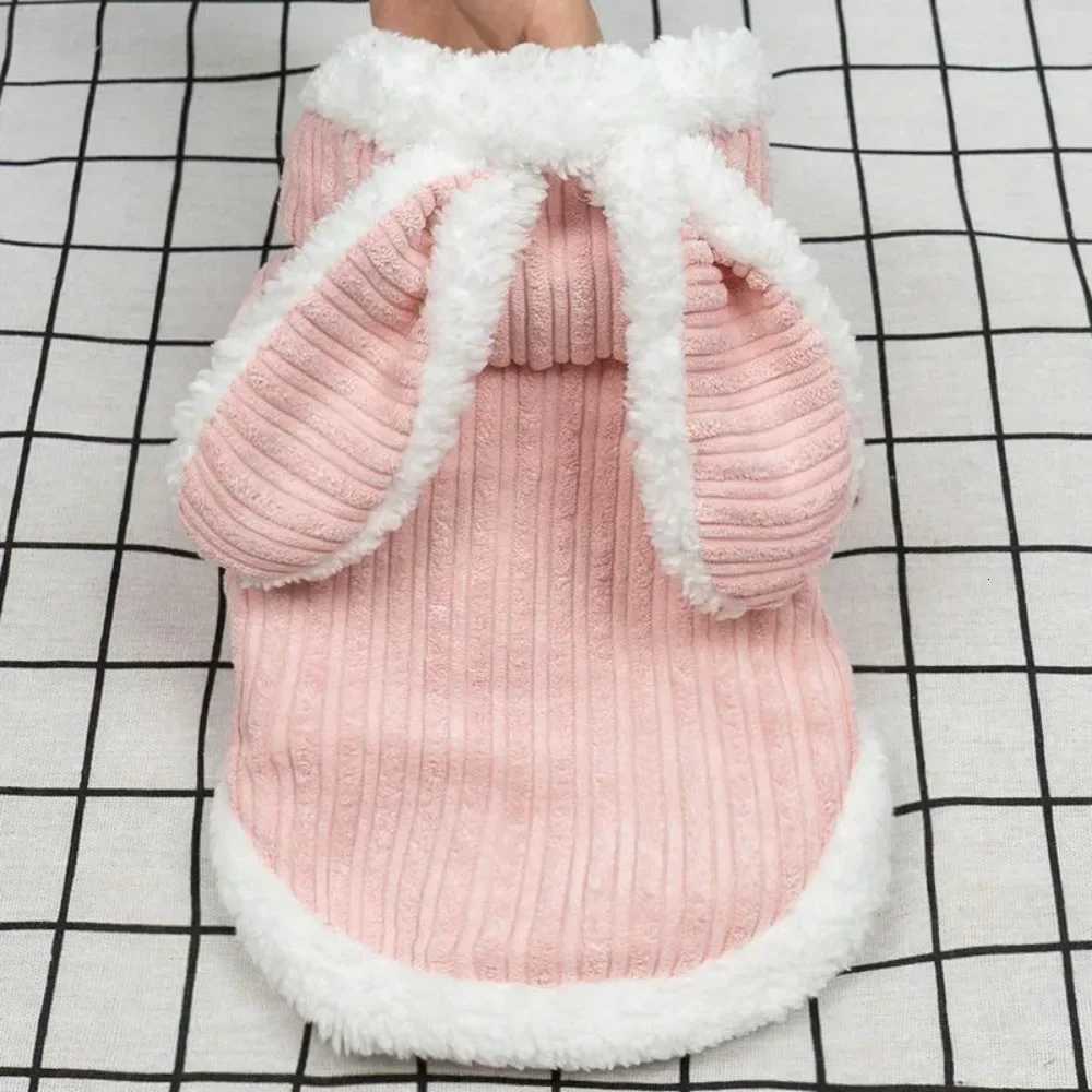 Adorable Rabbit Design Dog JacketWarm Winter Coat for Chihuahua Puppy with Soft Fur Hoodie Cozy PetClothes SmallBreed OuterwearW251017