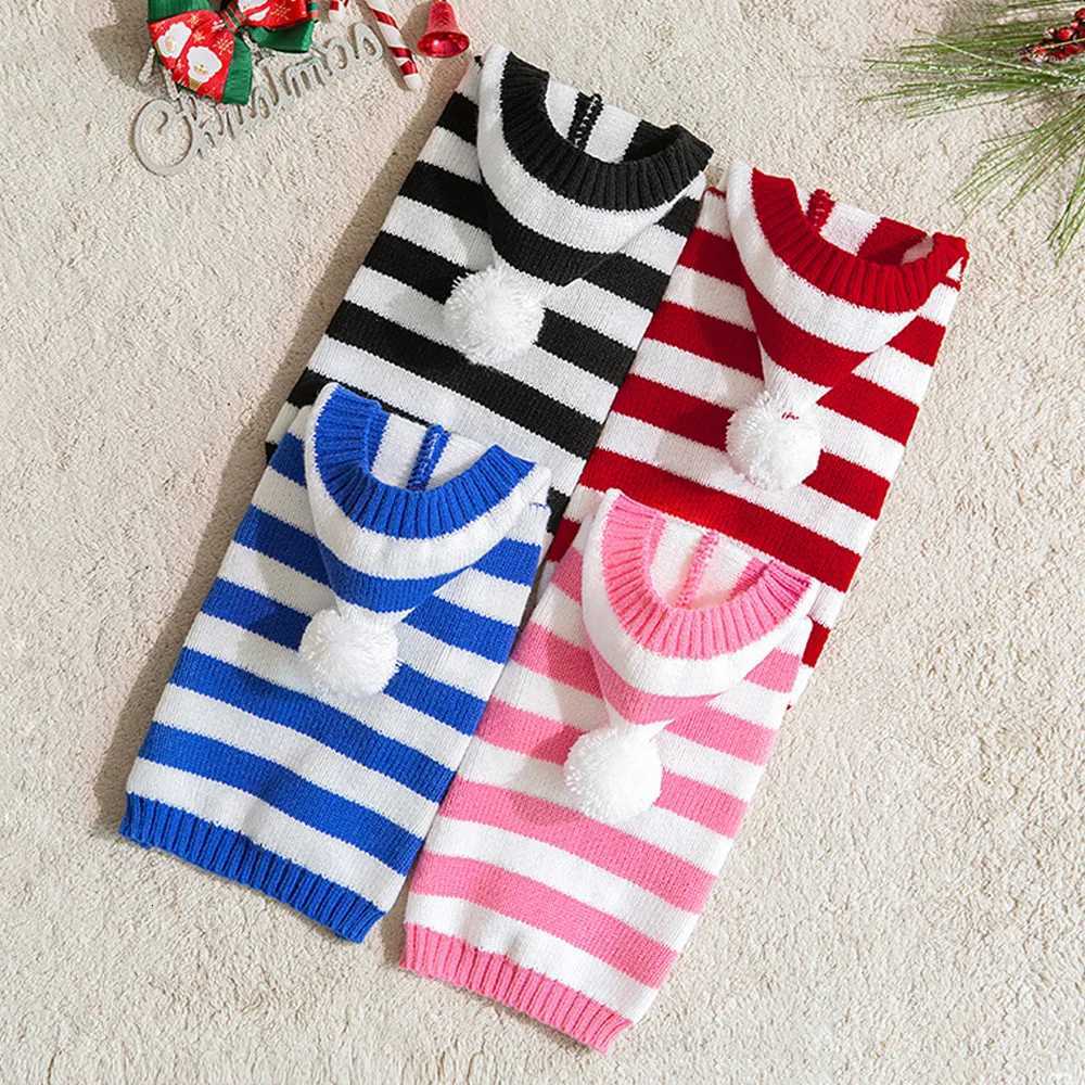 Christmas Dog Cat Sweater Warm Winter Puppy Dogs Clothes With Hat Striped Christmas Jacket Coat Pug Yorkies Yorkshire ClothingW251017