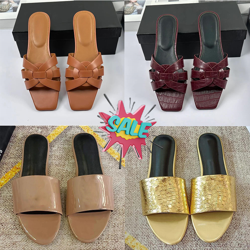 Designer Sandals For Womens Ladies Flip Flops And Scuffs Mules Rubber Leather Flat Casual Daily Slides Shoes Fall 36-40